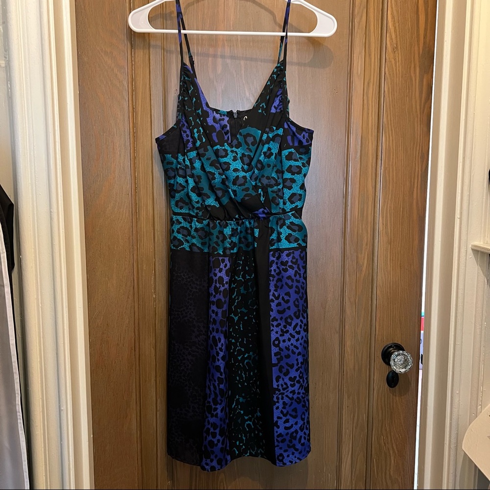 Yumi Kim Green, Purple, and Black Cheetah Dress